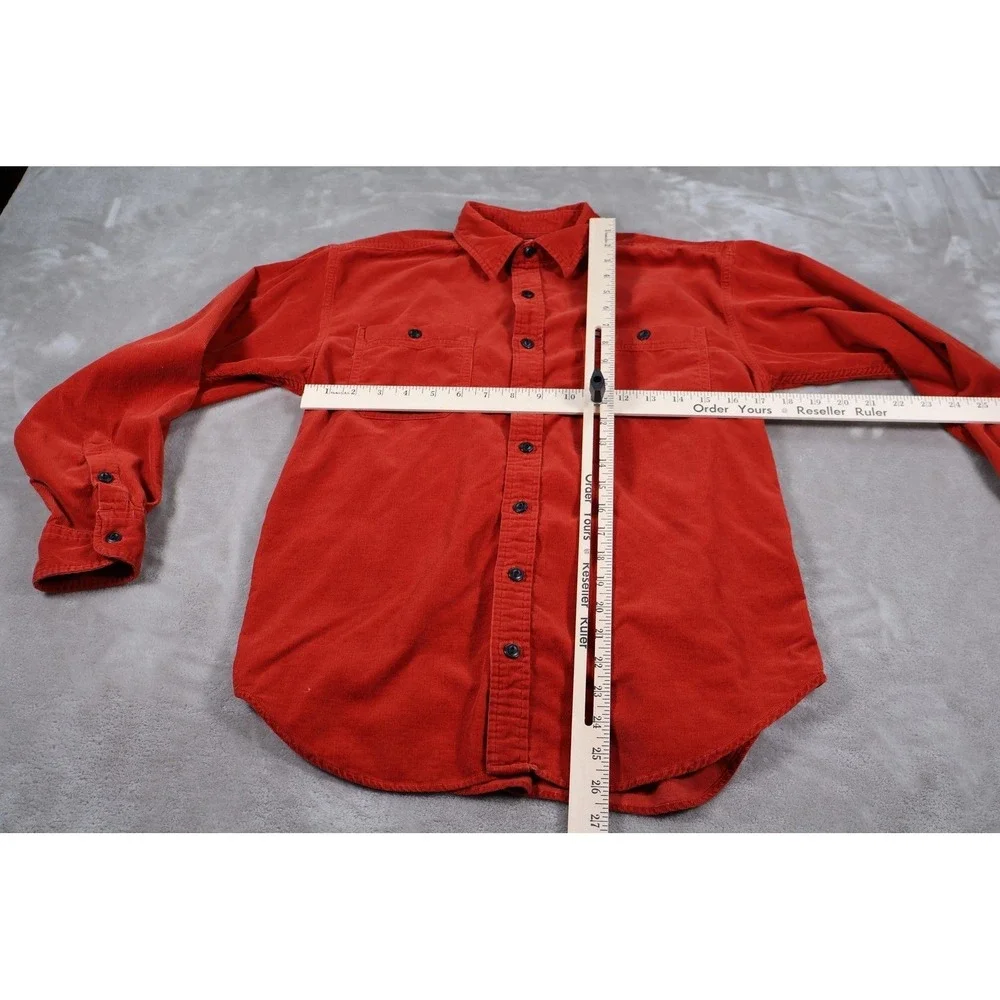 Polo Ralph Lauren Corduroy Mens Large Red Vintage Button Up Pocket Shirt